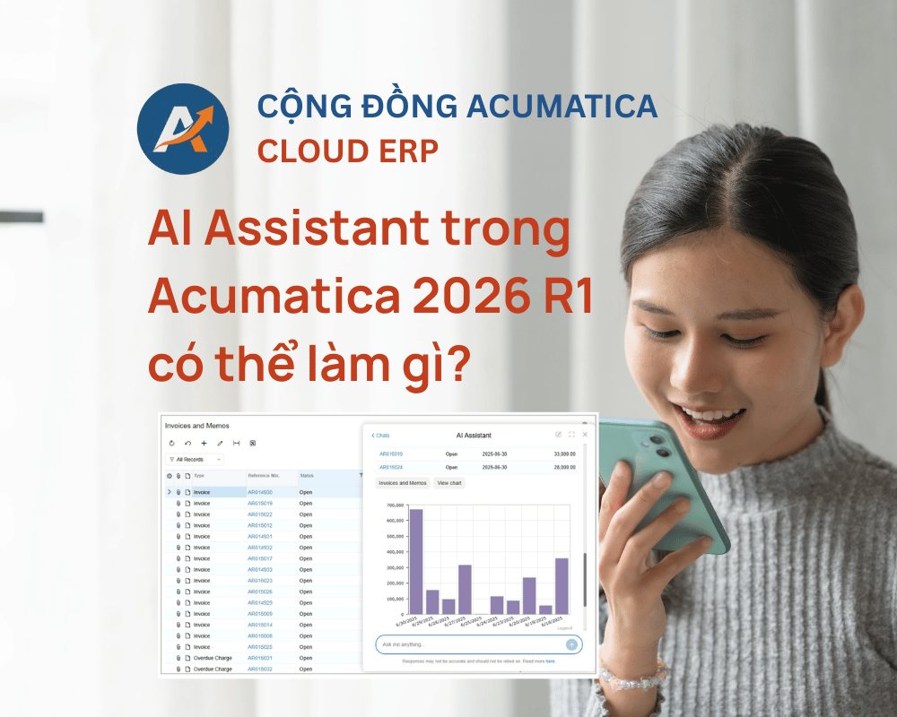 AI Assistant trong Acumatica 2026 R1 có thể làm gì?