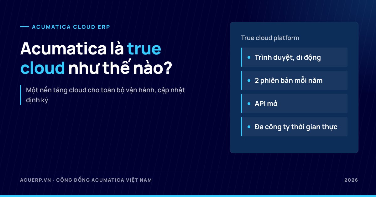 Acumatica cloud ERP là true cloud như thế nào? Kiến trúc, cập nhật và bảo mật