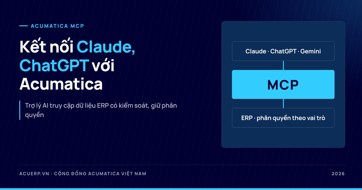Acumatica MCP: kết nối Claude, ChatGPT với ERP – doanh nghiệp Việt cần biết gì?
